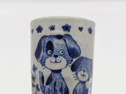 Mino Ware Yunomi Chawan Long Tea Cup - Dog Family