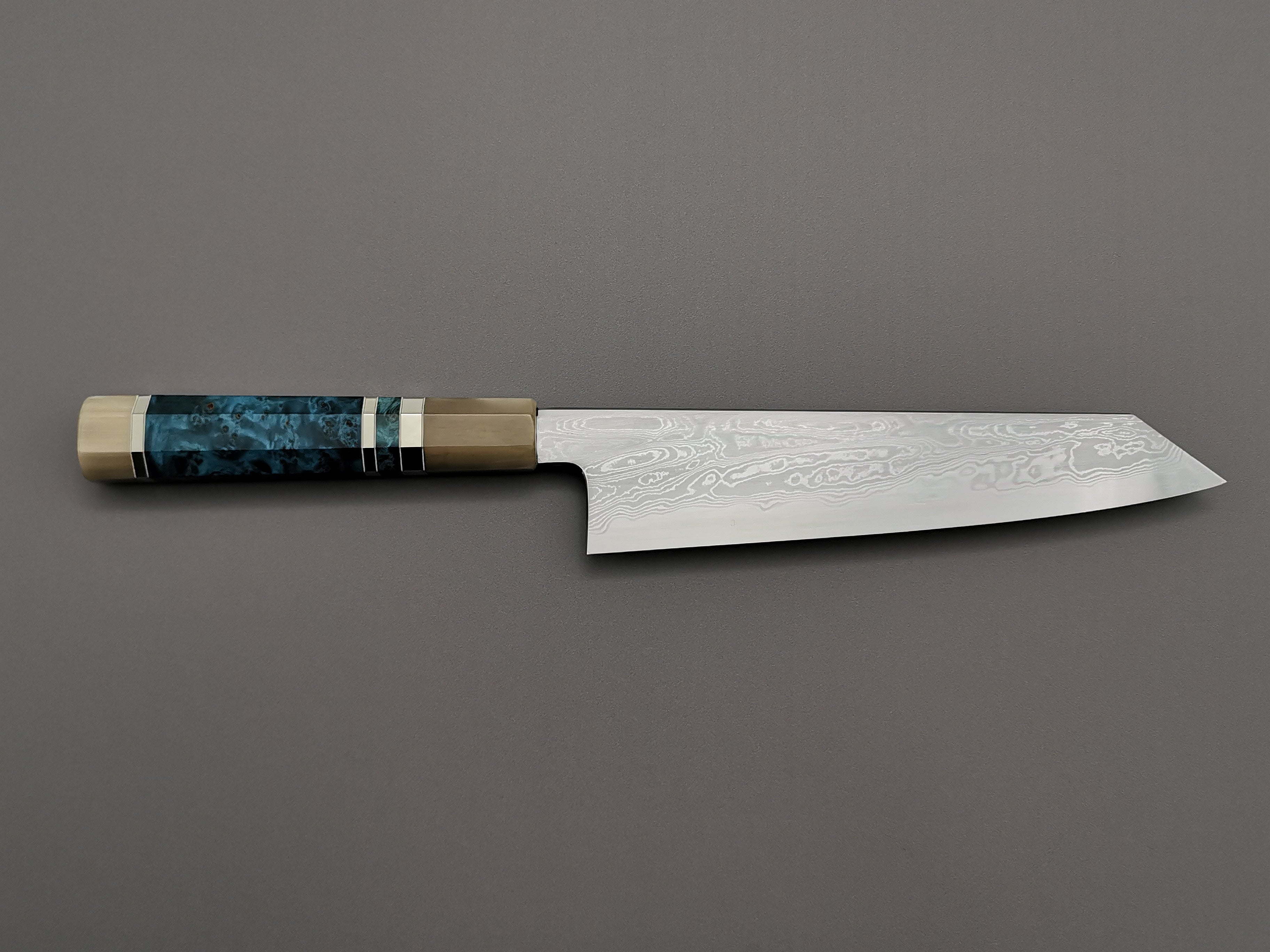 Satoshi Nakagawa X Myojin Naohito Blue #1 Damascus Kiritsuke Gyuto 210mm