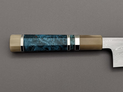 Satoshi Nakagawa X Myojin Naohito Blue #1 Damascus Kiritsuke Gyuto 210mm
