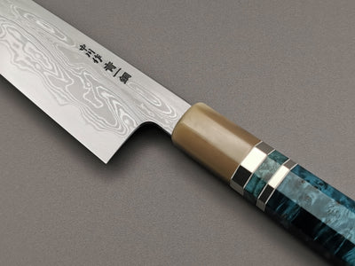Satoshi Nakagawa X Myojin Naohito Blue #1 Damascus Kiritsuke Gyuto 210mm