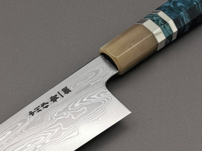 Satoshi Nakagawa X Myojin Naohito Blue #1 Damascus Kiritsuke Gyuto 210mm