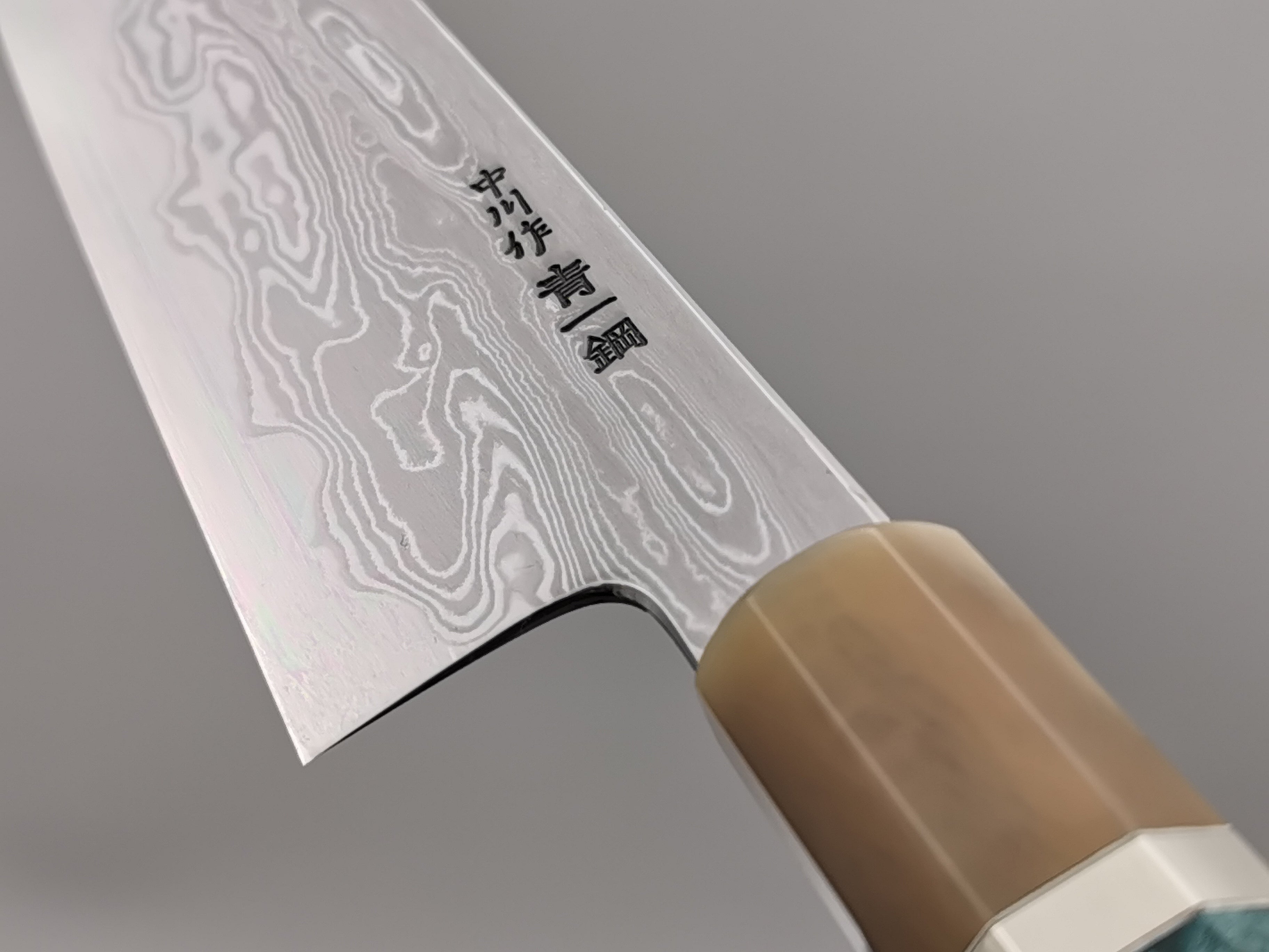 Satoshi Nakagawa X Myojin Naohito Blue #1 Damascus Kiritsuke Gyuto 210mm