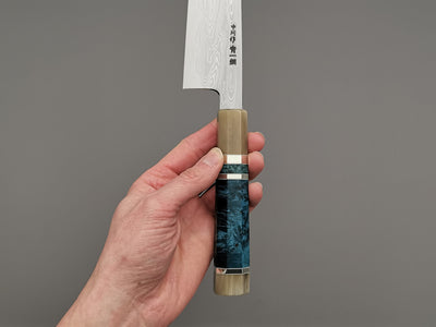 Satoshi Nakagawa X Myojin Naohito Blue #1 Damascus Kiritsuke Gyuto 210mm