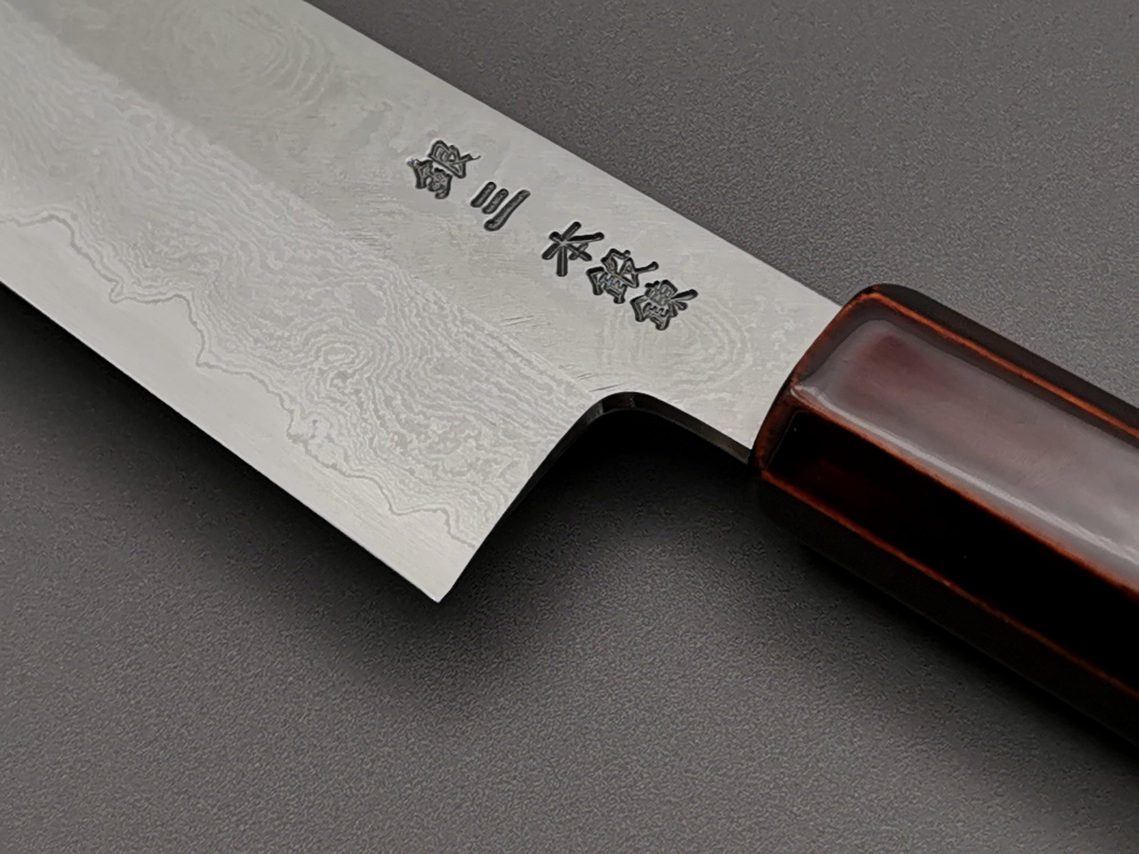 Hado Ginsan Damascus Urushi Kiritsuke Santoku