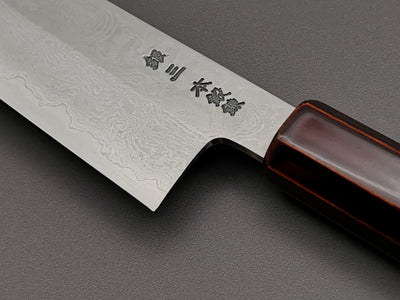 Hado Ginsan Damascus Urushi Kiritsuke Santoku